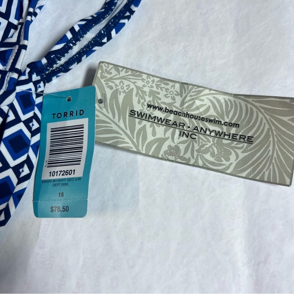 Beach House Women For Torrid Bikini Top New With Tag Size 18W Padded Tie Back A4 - Picture 7 of 11